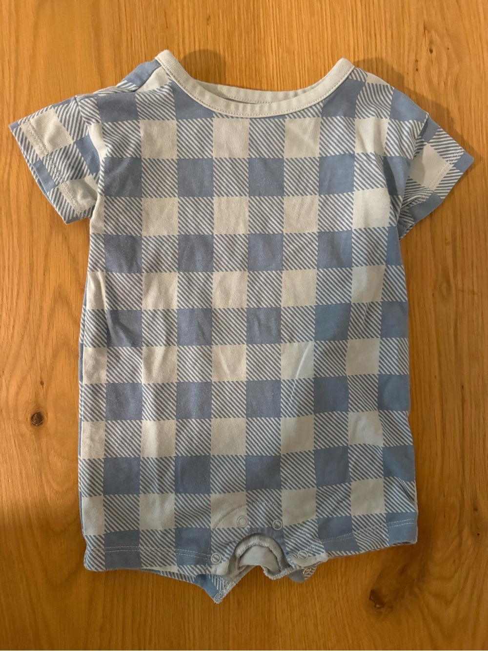 cloud island Blue & White Check Short Sleeve One-Piece